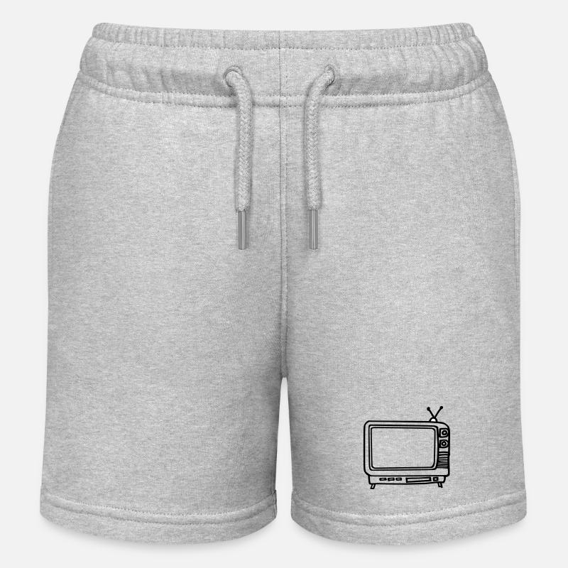 la télé - Short de jogging enfant bio Stanley/Stella - gris chiné