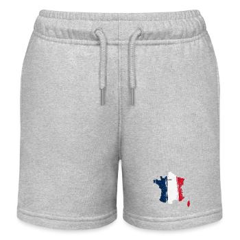 Paris Brushstroke Drapeau France - Short de jogging enfant bio Stanley/Stella - gris chiné - Devant