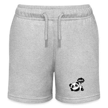 Panda Mélancolique Lundi - Short de jogging enfant bio Stanley/Stella - gris chiné - Devant