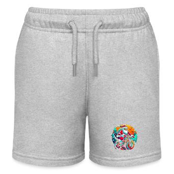 Santa Neon Fahrradtour - Kinder Organic Joggingshorts Mini Bolter von Stanley/Stella - Grau meliert - Vorne