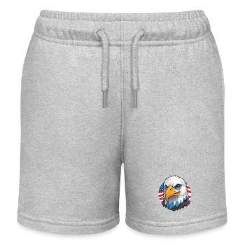 USA Flagge Adlerkopf Weisskopfadler - Kinder Organic Joggingshorts Mini Bolter von Stanley/Stella - Grau meliert - Vorne
