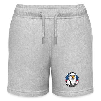 USA und USA Adler - Kinder Organic Joggingshorts Mini Bolter von Stanley/Stella - Grau meliert - Vorne