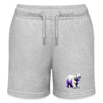 Weißer Eisbär - Kinder Organic Joggingshorts Mini Bolter von Stanley/Stella - Grau meliert - Vorne