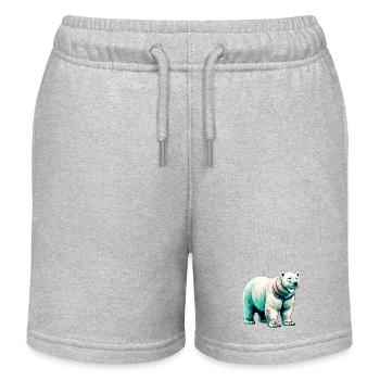 Weißer Eisbär - Kinder Organic Joggingshorts Mini Bolter von Stanley/Stella - Grau meliert - Vorne