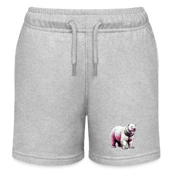 Ours polaire blanc - Short de jogging enfant bio Stanley/Stella - gris chiné - Devant