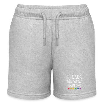 LGBTQ Pride Month - Zwei Väter sind besser als einer - Kinder Organic Joggingshorts Mini Bolter von Stanley/Stella - Grau meliert - Vorne