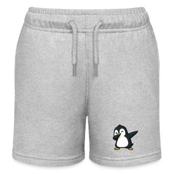 pingouin mignon dabbing cool dessin animé clin d’œil - Short de jogging enfant bio Stanley/Stella - gris chiné - Devant