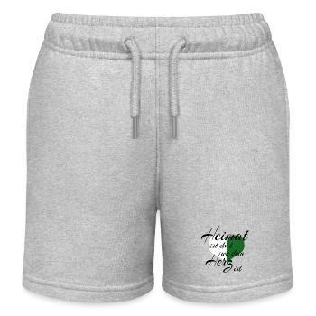 Sachsen Heimat ist dort wo dein Herz ist - Kinder Organic Joggingshorts Mini Bolter von Stanley/Stella - Grau meliert - Vorne