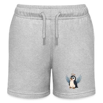 Süßer Pinguin Engel mit Flügeln und Heiligenschein - Kinder Organic Joggingshorts Mini Bolter von Stanley/Stella - Grau meliert - Vorne