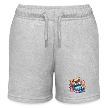 Carlin de jeu détendu avec des collations - Short de jogging enfant bio Stanley/Stella - gris chiné - Devant