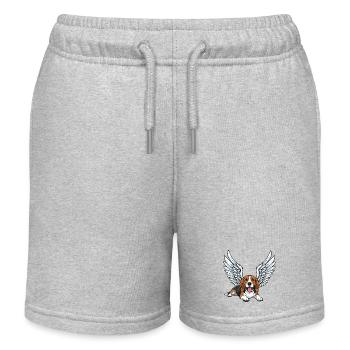 Süßer Beagle Engel Cartoon Flügel Trauer Hundehalt - Kinder Organic Joggingshorts Mini Bolter von Stanley/Stella - Grau meliert - Vorne