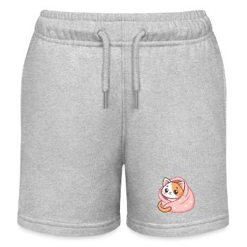 Niedliches Kätzchen in einer sternenbedeckten Decke - Kinder Organic Joggingshorts Mini Bolter von Stanley/Stella - Grau meliert - Vorne