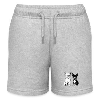 Chihuahua Liebe - Kleiner Hund, großer Beschütz - Kinder Organic Joggingshorts Mini Bolter von Stanley/Stella - Grau meliert - Vorne