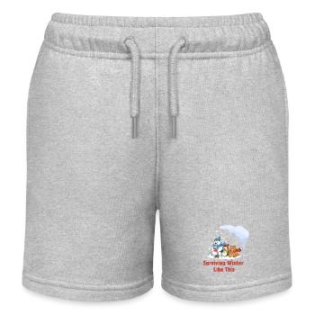 Équipe Winter Chill : Douillet et Fatigué - Short de jogging enfant bio Stanley/Stella - gris chiné - Devant