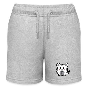 Kawaii Tiger Cutie in Action - Kinder Organic Joggingshorts Mini Bolter von Stanley/Stella - Grau meliert - Vorne