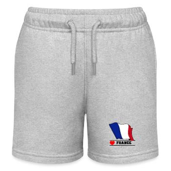 Cœur du drapeau français - Short de jogging enfant bio Stanley/Stella - gris chiné - Devant