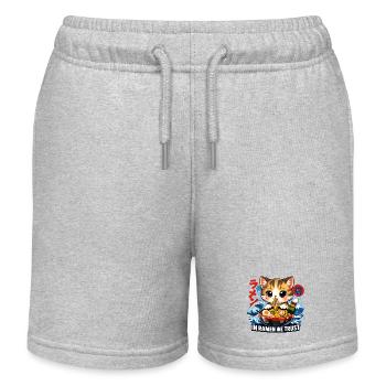 Ramen Katze - Kinder Organic Joggingshorts Mini Bolter von Stanley/Stella - Grau meliert - Vorne