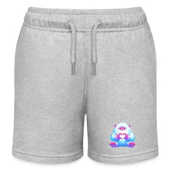Cuddly heart monster - Kids Organic Sweat Shorts by Stanley/Stella - heather grey - Front