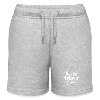 Bester Friseur mit Scheren-Logo - Kinder Organic Joggingshorts Mini Bolter von Stanley/Stella - Grau meliert - Vorne