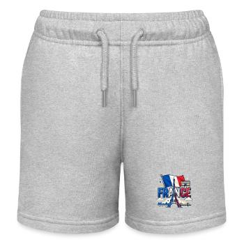 France Eiffel Tower T-Shirt - Monuments Paris - Kids Organic Sweat Shorts by Stanley/Stella - heather grey - Front