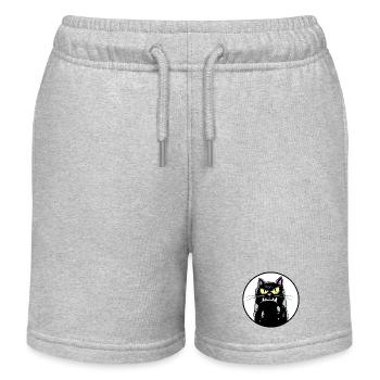 Grimmiger  Kater mit weissem hintergrund  - Kinder Organic Joggingshorts Mini Bolter von Stanley/Stella - Grau meliert - Vorne