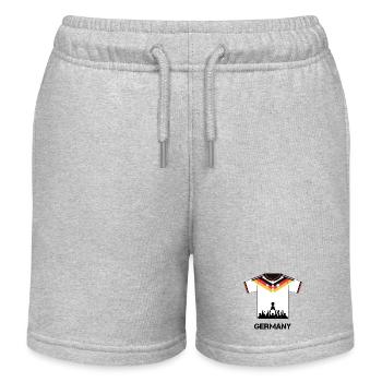 Maillot de football allemand avec coupe – Design du ventilateur - Short de jogging enfant bio Stanley/Stella - gris chiné - Devant