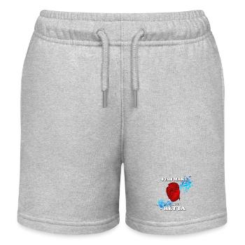 Fish Make Life Beta with Red Betta fish - Kids Organic Sweat Shorts by Stanley/Stella - heather grey - Front