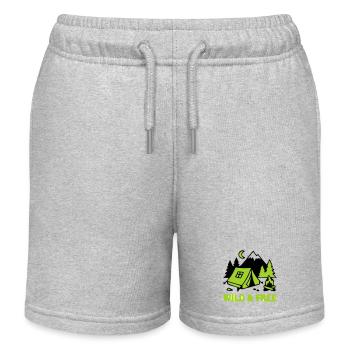 Camping Zelt Natur Grafik - Kinder Organic Joggingshorts Mini Bolter von Stanley/Stella - Grau meliert - Vorne