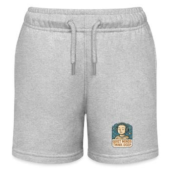 Quiet thoughts deep thinking - Kids Organic Sweat Shorts by Stanley/Stella - heather grey - Front
