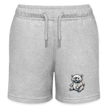 Petit Animal Assis : Dessin humoristique - Short de jogging enfant bio Stanley/Stella - gris chiné - Devant
