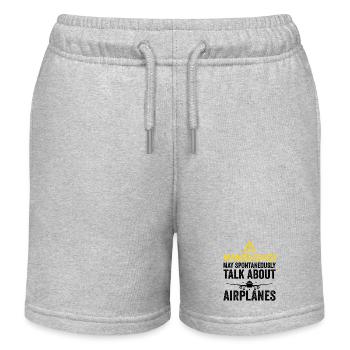 Lustige Flugzeug T-Shirts Männer Frauen Flugzeug Flieger Pilot - Kinder Organic Joggingshorts Mini Bolter von Stanley/Stella - Grau meliert - Vorne