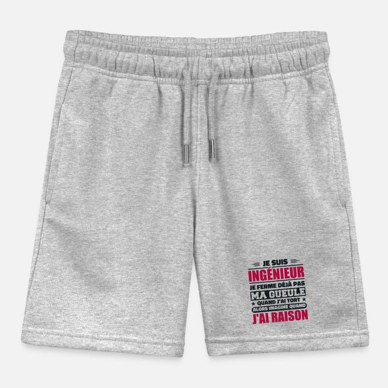 Engineer Humor Gift Student Engineer Kids Organic Sweat Shorts by Stanley/Stella