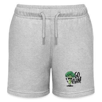 Cool Broccoli In Sunglasses - Kids Organic Sweat Shorts by Stanley/Stella - heather grey - Front