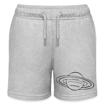 Saturn mit Ringen - Kinder Organic Joggingshorts Mini Bolter von Stanley/Stella - Grau meliert - Vorne