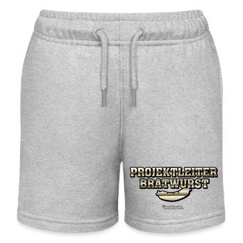 Grillen Spruch Projektleiter Bratwurst - Kinder Organic Joggingshorts Mini Bolter von Stanley/Stella - Grau meliert - Vorne
