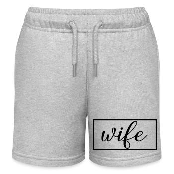 Ehefrau Matching Paar Verlobung Hochzeit Flitterwochen - Kinder Organic Joggingshorts Mini Bolter von Stanley/Stella - Grau meliert - Vorne