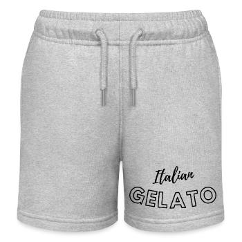 Italian Gelato – Typographie amusante et délicieuse - Short de jogging enfant bio Stanley/Stella - gris chiné - Devant