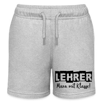 Lehrer Mann mit Klasse - Kinder Organic Joggingshorts Mini Bolter von Stanley/Stella - Grau meliert - Vorne