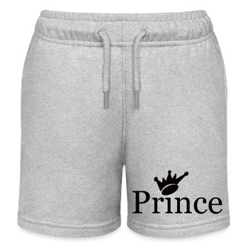 Prince Kind Familienwappen Prinz - Kinder Organic Joggingshorts Mini Bolter von Stanley/Stella - Grau meliert - Vorne