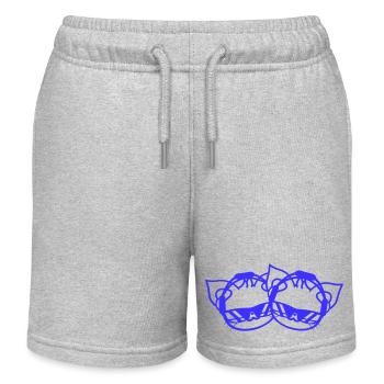 DJ 2 Katzen Team Gesichter Freunde Süße Party Crew - Kinder Organic Joggingshorts Mini Bolter von Stanley/Stella - Grau meliert - Vorne
