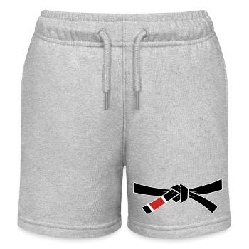 Blackbelt - Schwarzgurt - Kinder Organic Joggingshorts Mini Bolter von Stanley/Stella - Grau meliert - Vorne