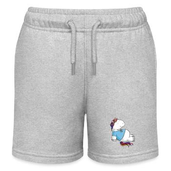 Hippie Einhorn Comic - Kinder Organic Joggingshorts Mini Bolter von Stanley/Stella - Grau meliert - Vorne