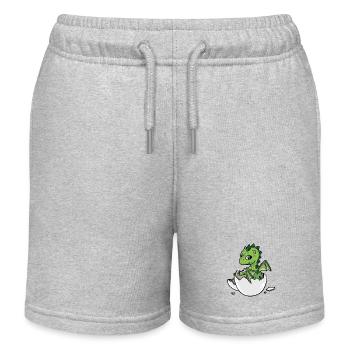 Little Baby Dragon Dragon Birth Eggshell Egg - Kids Organic Sweat Shorts by Stanley/Stella - heather grey - Front
