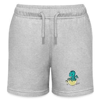 Baby Dragon Dino Christmas Gift Child - Kids Organic Sweat Shorts by Stanley/Stella - heather grey - Front