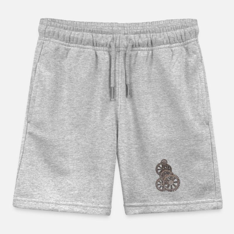Wheels Clockwork Gears Machine Kids Organic Sweat Shorts by Stanley/Stella