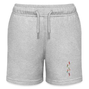Cinq geckos colorés marbrés - Short de jogging enfant bio Stanley/Stella - gris chiné - Devant