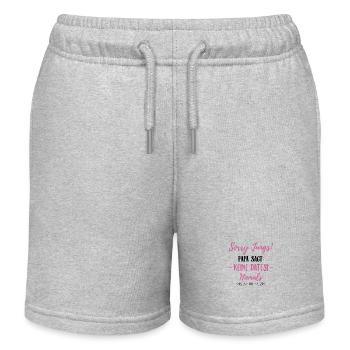 Sorry Jungs! Papa sagt: Keine Dates! Niemals - Kinder Organic Joggingshorts Mini Bolter von Stanley/Stella - Grau meliert - Vorne