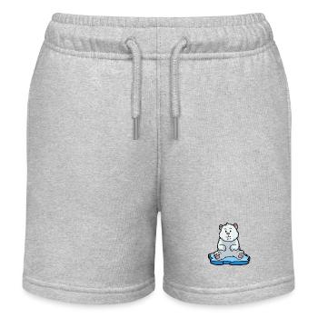 Polar, North Pole, Polar Bear, Arctic, Climate, Co2, Nature, Animal - Kids Organic Sweat Shorts by Stanley/Stella - heather grey - Front