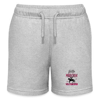 Echte Mädchen Voltigieren - Kinder Organic Joggingshorts Mini Bolter von Stanley/Stella - Grau meliert - Vorne