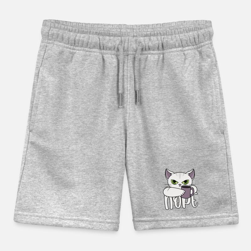 Nope cat coffee Kids Organic Sweat Shorts by Stanley/Stella